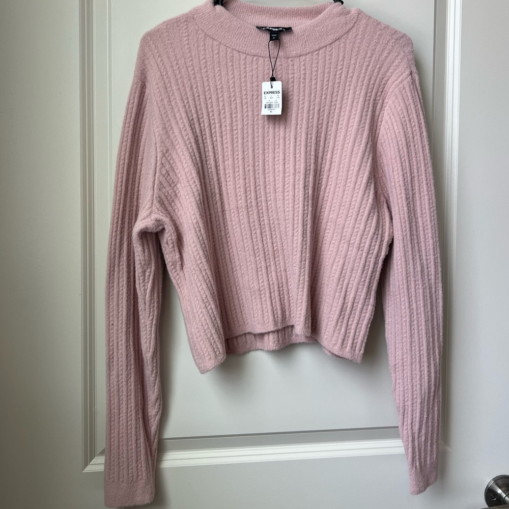 NWT Fluffy Express Sweater in Pink